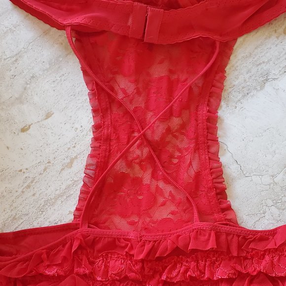 New Red Lingerie Teddy - Picture 5 of 8